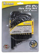 25 PC SAE & METRIC HEX KEY SET