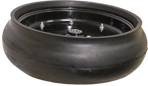 4-1/2  INCH x 15-1/2 INCH GAUGE WHEEL ASSEMBLY - REDUCED INNER DIAMETER TIRE - BLACK STEEL WHEELS WITH NYLON COVER